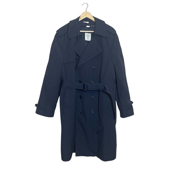 Sterlingwear of Boston Navy Blue Military Trench Coat 48R Men All Weather Heavy